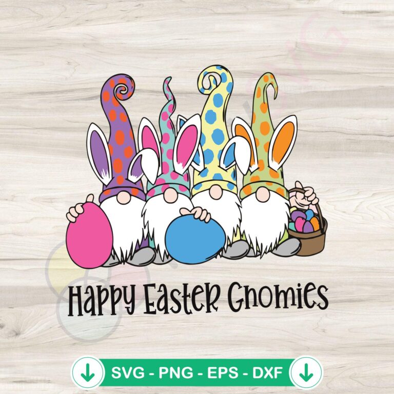 Happy Easter Gnomies: Gnome Squad Easter Egg SVG Cutting Files 2 Happy Easter Gnomies svg file for Cricut cutting machine