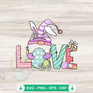 Love Easter Gnomes SVG file for Cricut cutting machine