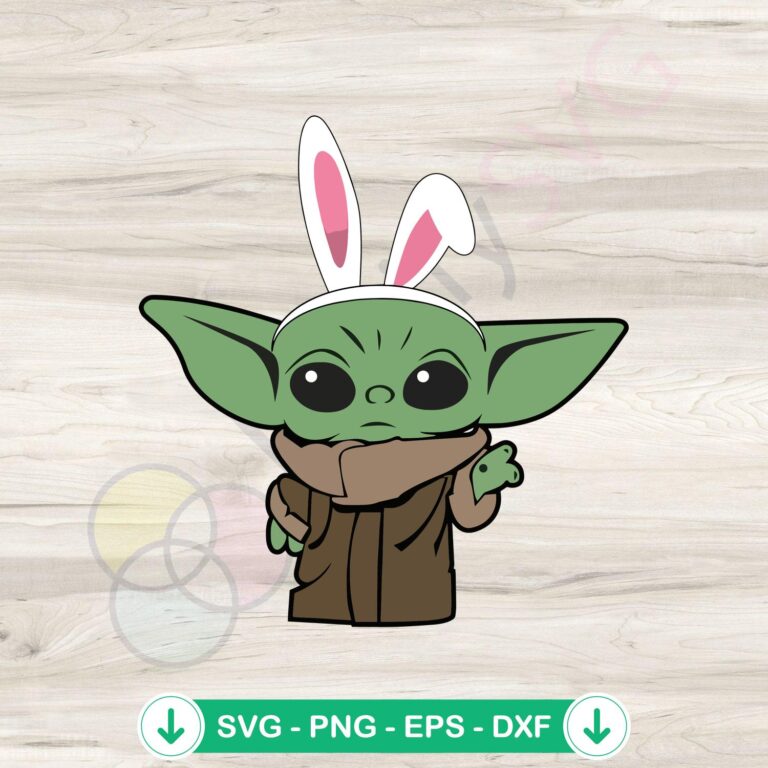 Cute Easter Baby Yoda Bunny Ear SVG Designs - Graphic Files 2 Cute Easter Baby Yoda Bunny Ear svg file for Cricut cutting machine