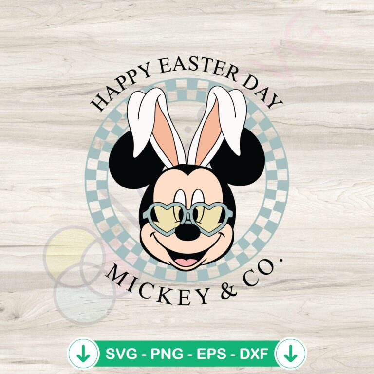 Easter Bunny Ear Mickey Mouse SVG Clipart - Happy Easter Day Design 2 Easter Bunny Ear Mickey Mouse SVG file for cutting machine