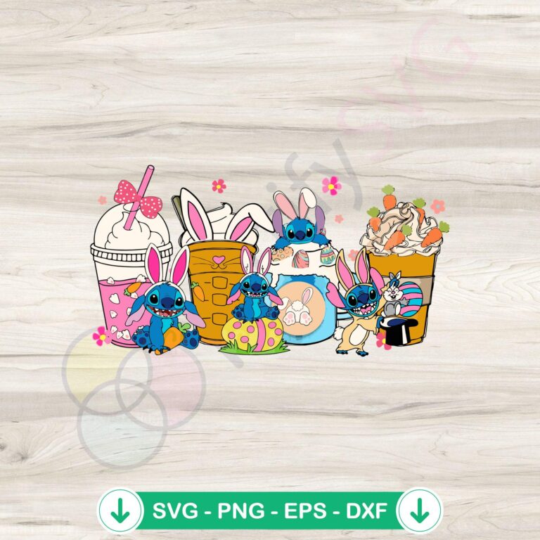 Easter Day Stitch Coffee Cup SVG file for Cricut cutting