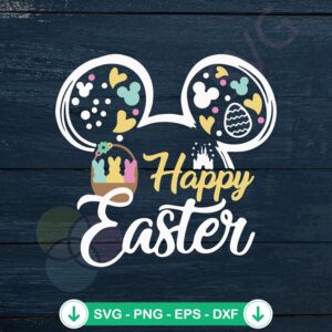 Happy Easter Mickey Ear SVG file for Cricut and DIY crafts