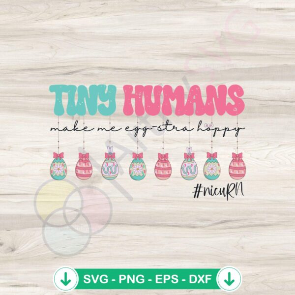 Tiny Humans Easter SVG file - Eggstra Happy design for cricut