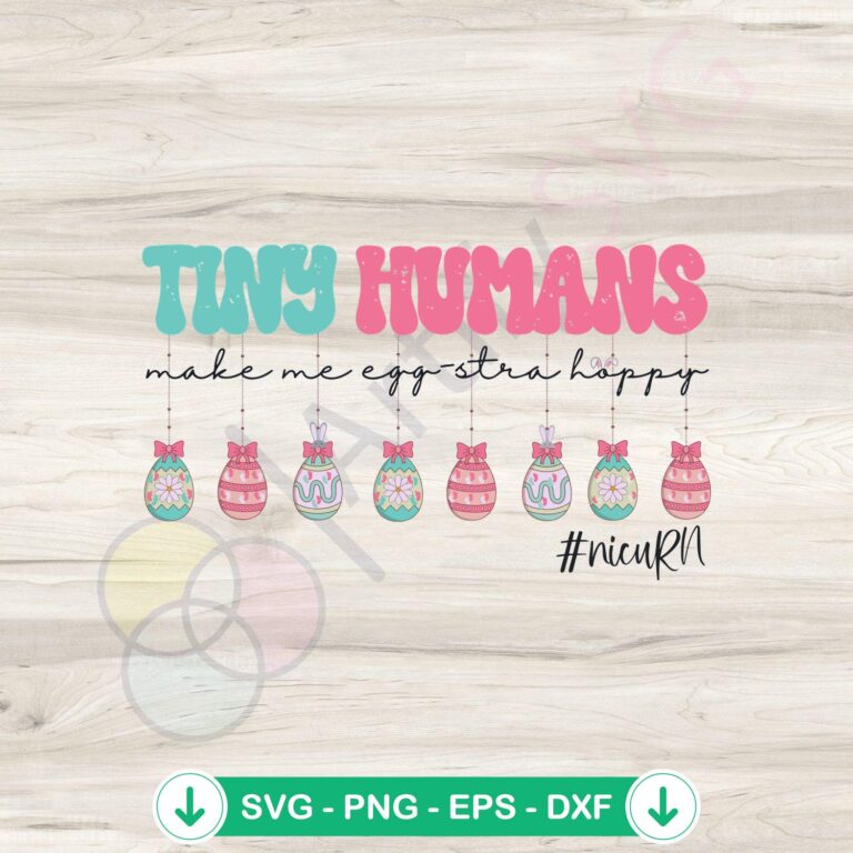 Tiny Humans Easter SVG file - Eggstra Happy design for cricut