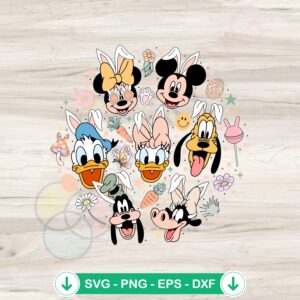 Mickey Mouse Easter Day SVG file for Cricut cutting machine