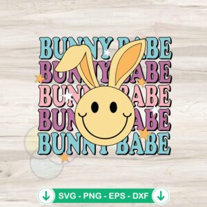 Cute Bunny Babe Easter SVG file for cricut svg cutting file