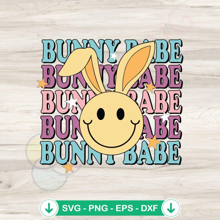 Cute Bunny Babe Easter SVG file for cricut svg cutting file