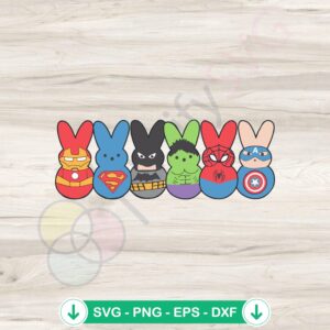 Easter Peeps Superheroes Bunny SVG file for cutting machines