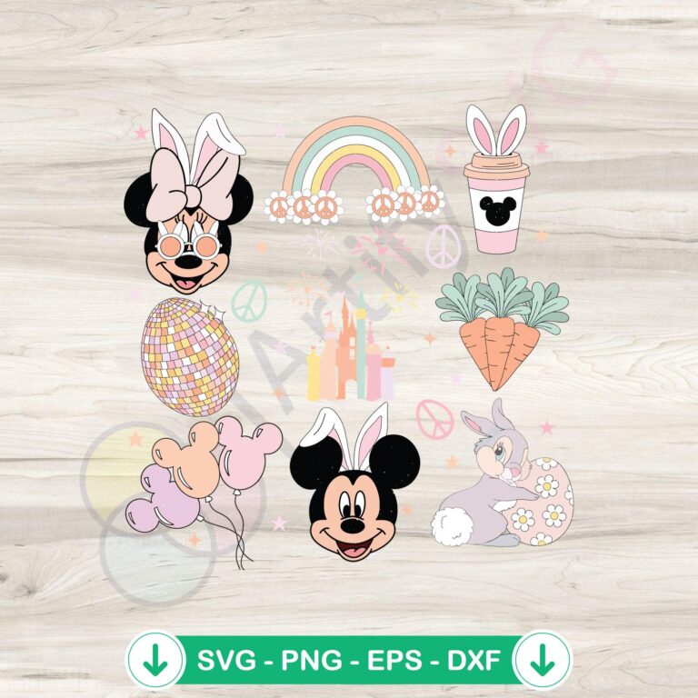 Disney Cartoon Easter Egg SVG Bundle - Happy Easter Grovy Magical Digital Download 2 Disney Cartoon Easter Egg SVG file for Cricut cutting machine