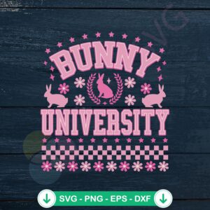 Floral Bunny University SVG file for Cricut cutting machine