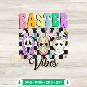 Easter Vibes Serial Killer SVG file for Cricut cutting machine