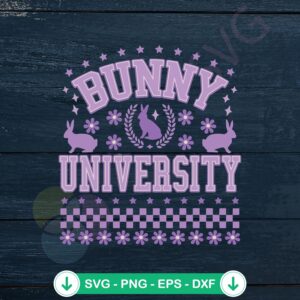 Bunny University Easter Day SVG file for Cricut cutting