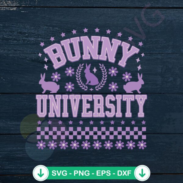 Bunny University Easter Day SVG file for Cricut cutting