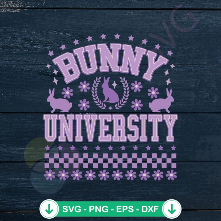 Bunny University Easter Day SVG Cutting Files | Groovy Easter Bunny SVG 2 Bunny University Easter Day SVG file for Cricut cutting