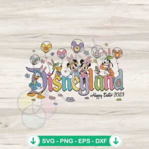 Happy Easter 2023 Disneyland Floral Mickey cut file svg