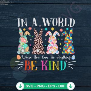 Be Kind SVG file for Autism Easter Day - cricut cutting file