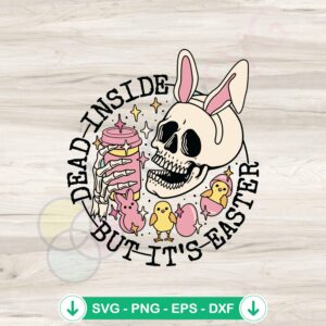 Dead Inside Easter Bunny SVG file for Cricut cutting machine