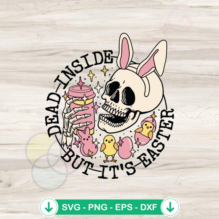 Dead Inside Easter Bunny: Skeleton SVG Cutting Files' 2 Dead Inside Easter Bunny SVG file for Cricut cutting machine