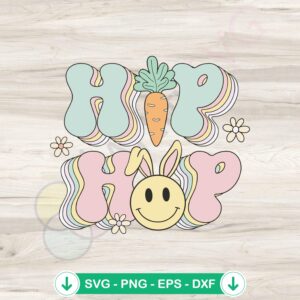Groovy Funny Hip Hop Easter Bunny SVG file for cutting