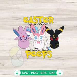 Happy Easter Pokemon Peeps SVG file for Cricut cutting machine