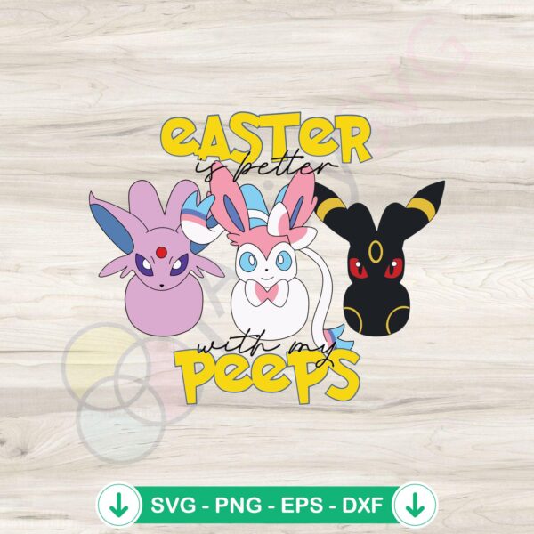 Happy Easter Pokemon Peeps SVG file for Cricut cutting machine