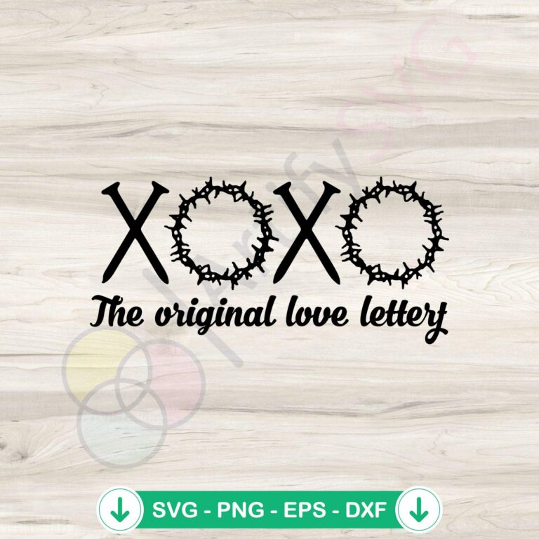 Xoxo Love Letters SVG file for Easter themed DIY projects