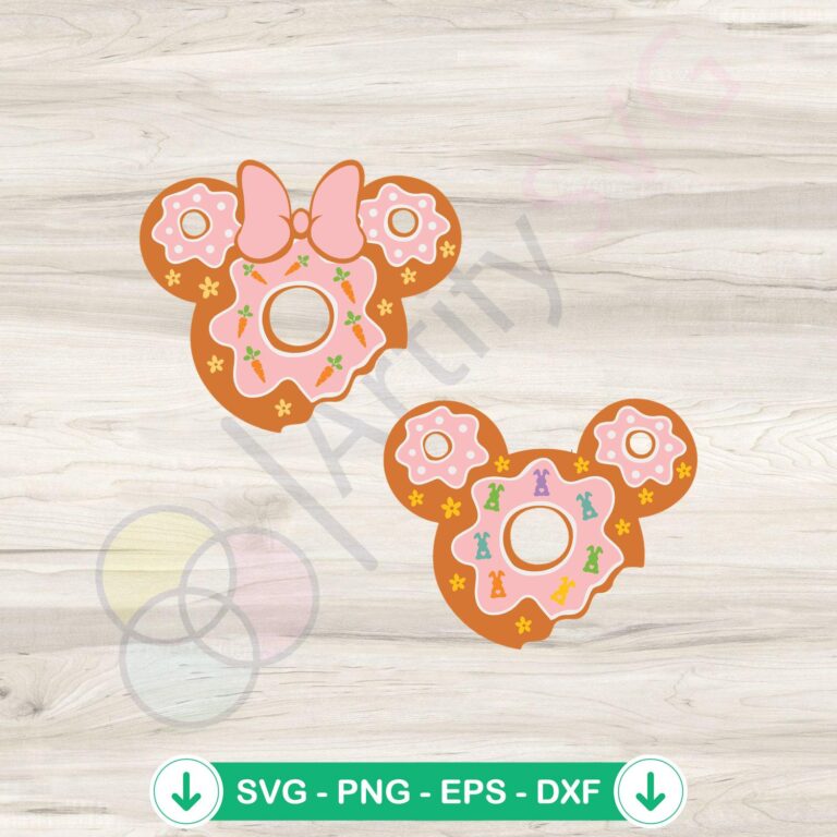 Easter Donut Mouse Head SVG: Cricut Sublimation Files 2 Easter Donut Mouse Head SVG file for Cricut cutting machine
