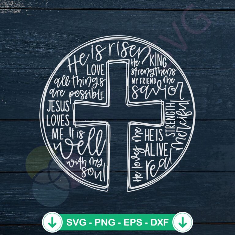 He Is Risen Cross SVG file for Cricut and DIY projects