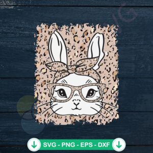 Leopard Bunny SVG file for Easter craft cutting file
