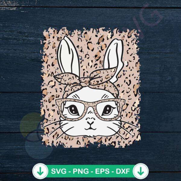 Leopard Bunny SVG file for Easter craft cutting file