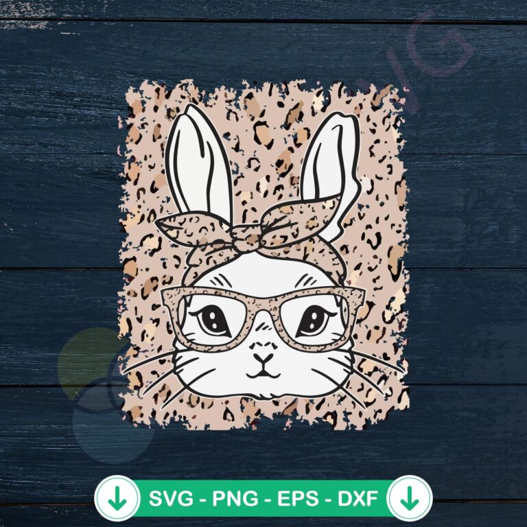 Leopard Bunny SVG file for Easter craft cutting file