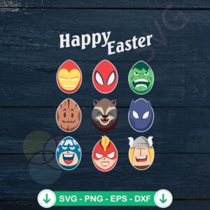 Happy Easter Marvel Avengers characters svg file for Cricut