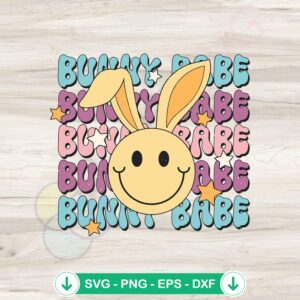 Cute Bunny Babe Easter SVG file for cricut cutting machine