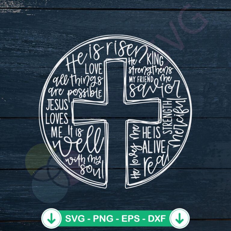 He Is Risen Easter Quote Christian Cross SVG Cutting Files 2 He Is Risen Easter Quote Christian Cross SVG file for cutting