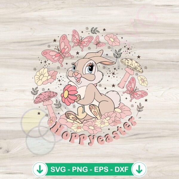 Hoppy Easter Floral Disney Bunny svg file for cutting machine