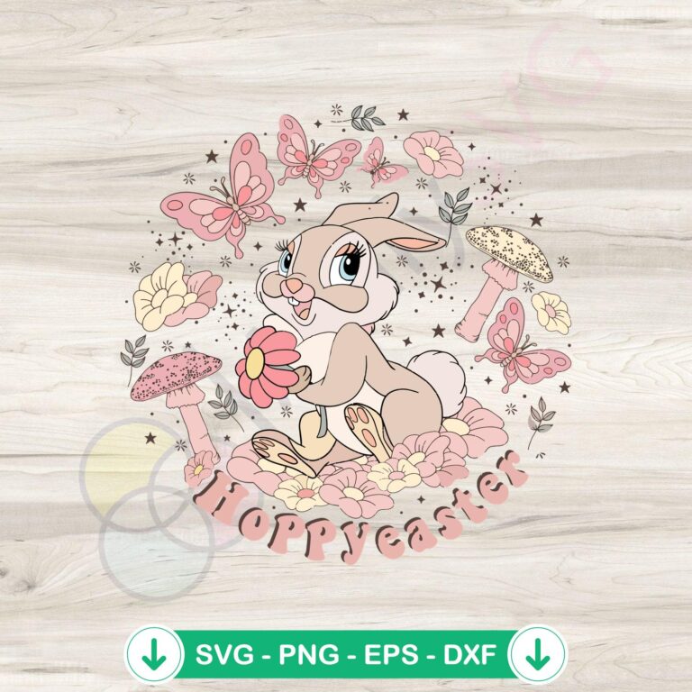 Hoppy Easter Floral Disney Bunny svg file for cutting machine
