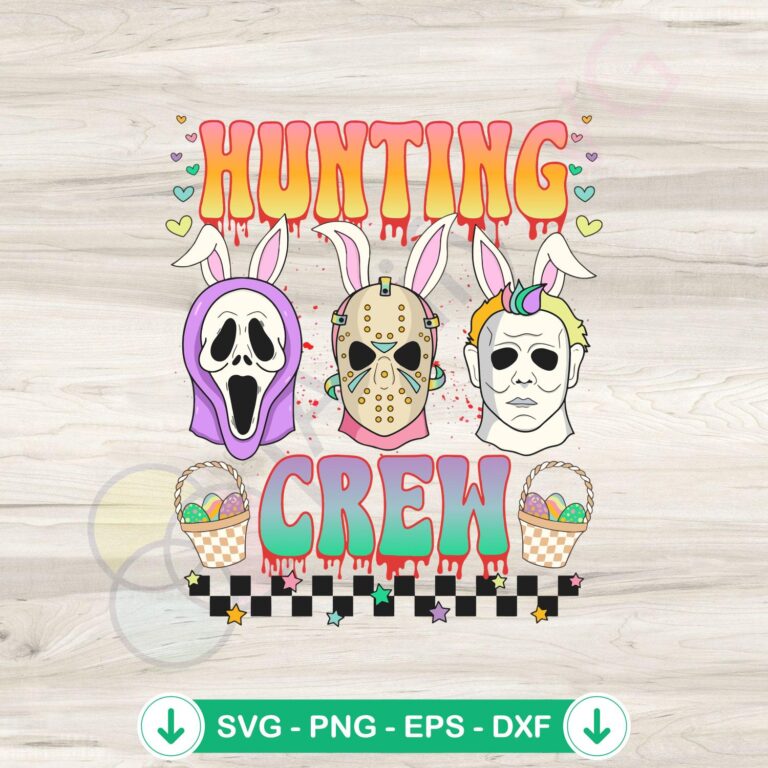 Killer Easter Day Hunting Crew SVG Cutting Files - Funny Serial Killer Design 2 Killer Easter Day Hunting Crew SVG file for Cricut cutting machine