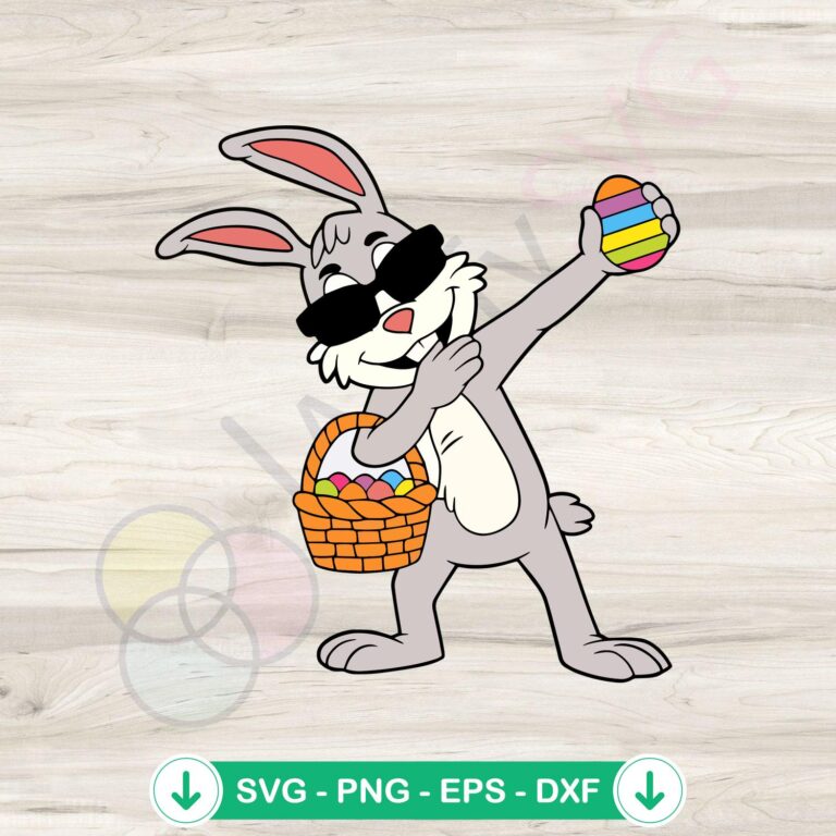 Dabbing Rabbit Easter Bunny SVG file, cute cricut svg cutting file