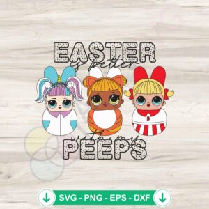 Cute Little Girl Easter Peeps SVG file for cricut and cutting machine