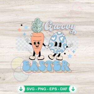 Groovy Easter Carrot Eggs SVG file for Cricut cutting machine