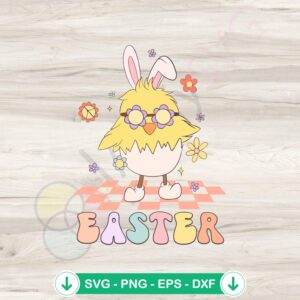 Groovy Easter Cute Chick SVG file for Cricut cutting machine