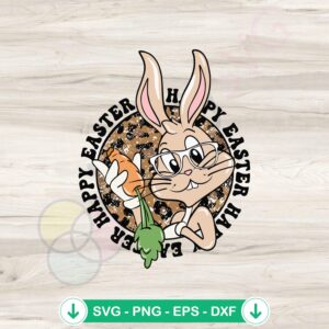 Happy Easter Bunny Leopard SVG file for Cricut cutting