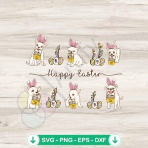 Happy Easter Dogs SVG file for cutting machines, Cricut SVG