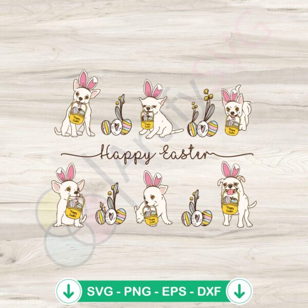 Happy Easter Dogs SVG file for cutting machines, Cricut SVG