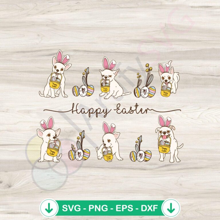 Happy Easter Dogs SVG Cutting Files - Adorable Easter Dog Designs 2 Happy Easter Dogs SVG file for cutting machines, Cricut SVG