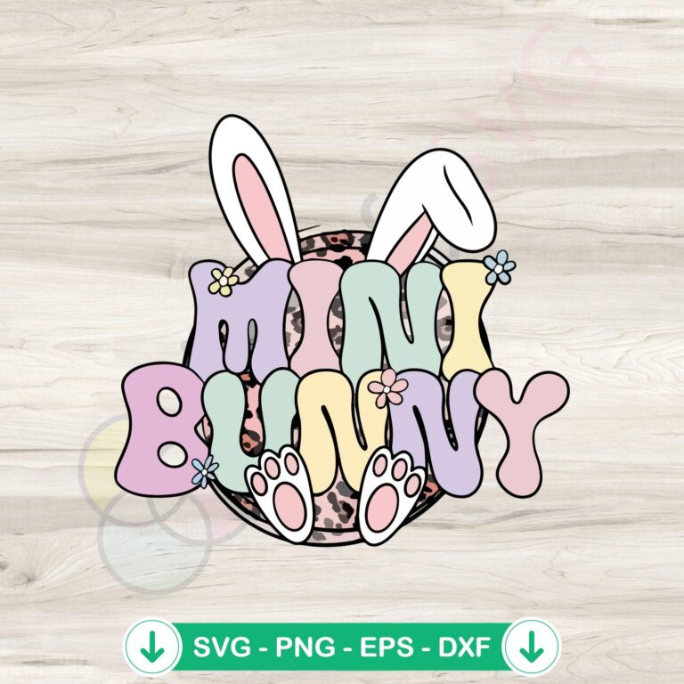 Mini Bunny Leopard Mommy And Me Family Bunny Easter SVG Cutting Files 2 Mini Bunny Leopard SVG file for Cricut and cutting machine