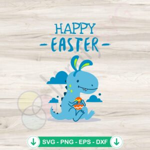 Cute Dinosaur Easter SVG file for cutting machines