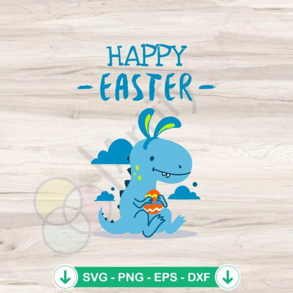 Cute Dinosaur Easter SVG file for cutting machines