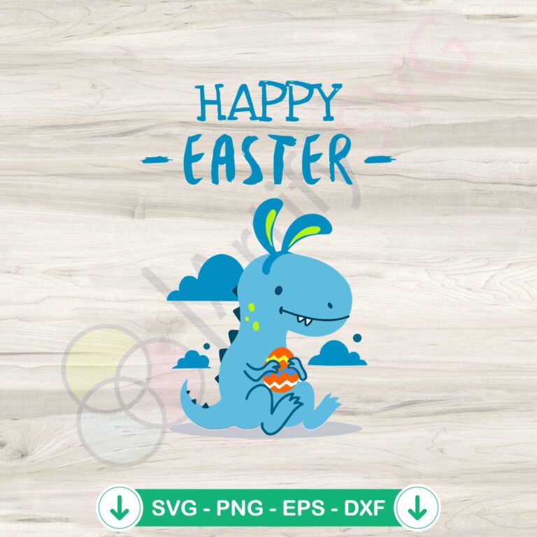 Cute Dinosaur Easter SVG Cutting Files - Best Digital Designs 2 Cute Dinosaur Easter SVG file for cutting machines
