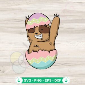 Funny Sloth Easter Egg SVG file for Cricut cutting machine